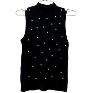 Vintage ribbed rhinestone top